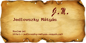 Jedlovszky Mátyás névjegykártya