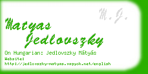matyas jedlovszky business card